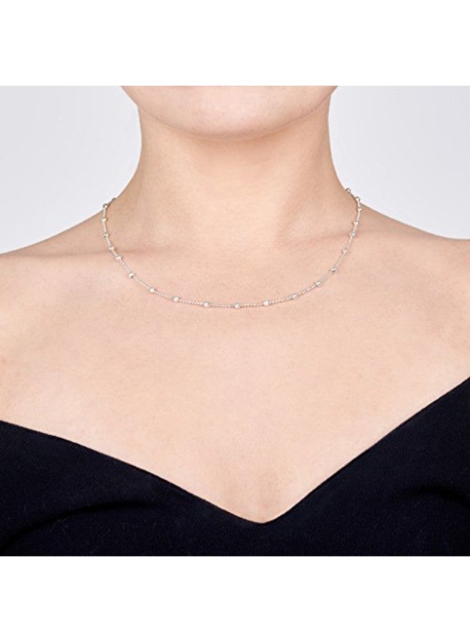 Amberta 925 Sterling Silver Ball Chain Necklace - Image 2