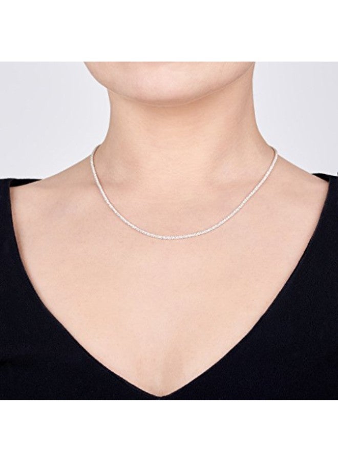 Amberta 925 Sterling Silver Snow and Rock Chain Necklace - Image 2