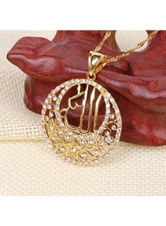 BR Gold Jewelry Brass Round Pendant Chain Necklace  - Image 3