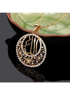 BR Gold Jewelry Brass Round Pendant Chain Necklace  - Image 2