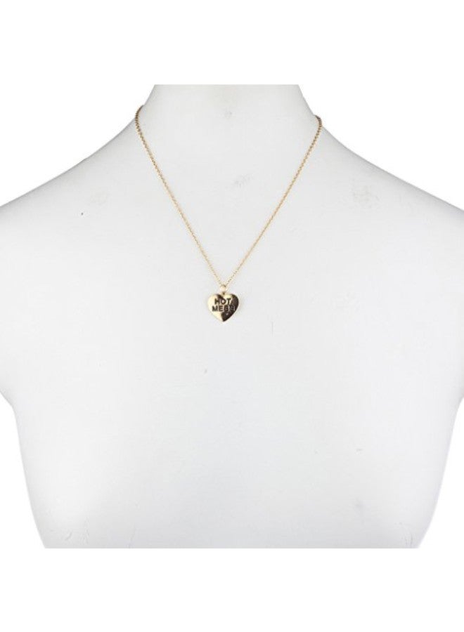 Brass Heart Shaped Pendant Necklace - v1552139582/N21650266A_2