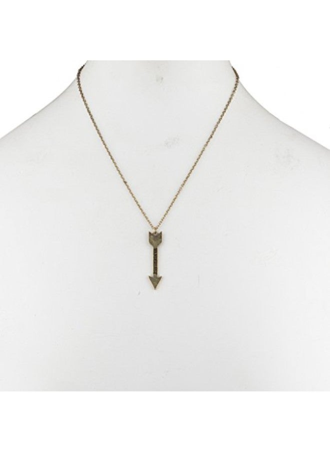 Lux Accessories - Brass Pendant Necklace - Image 1
