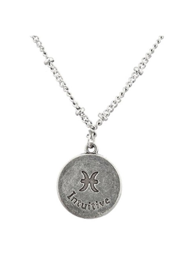 Lux Accessories - Silver Tone Brass Charm Pendant Necklace - Image 1