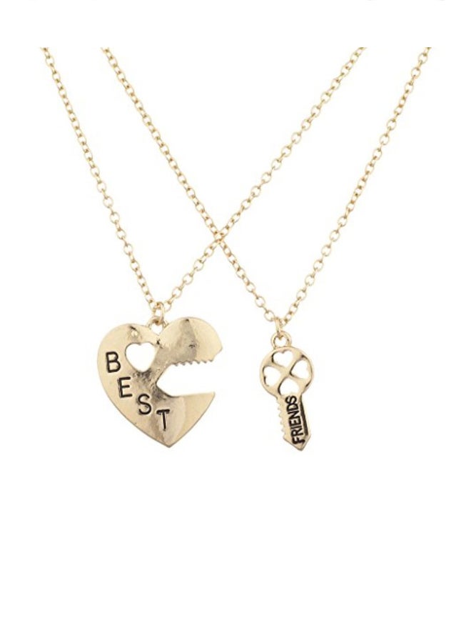 Lux Accessories Brass Heart Shaped Pendant Necklace - Image 1