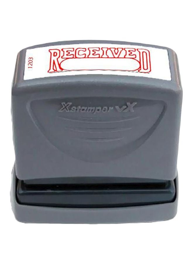 Xstamper Pre-Inked Received Stamp Grey/Red 