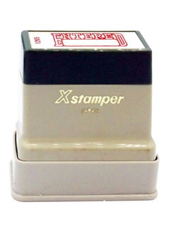 Xstamper Pre-Inked 1205 Entered Stamp Beige/Black/Red 
