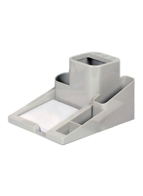 Compact Desk Organizer With Memo Pad Holder Grey