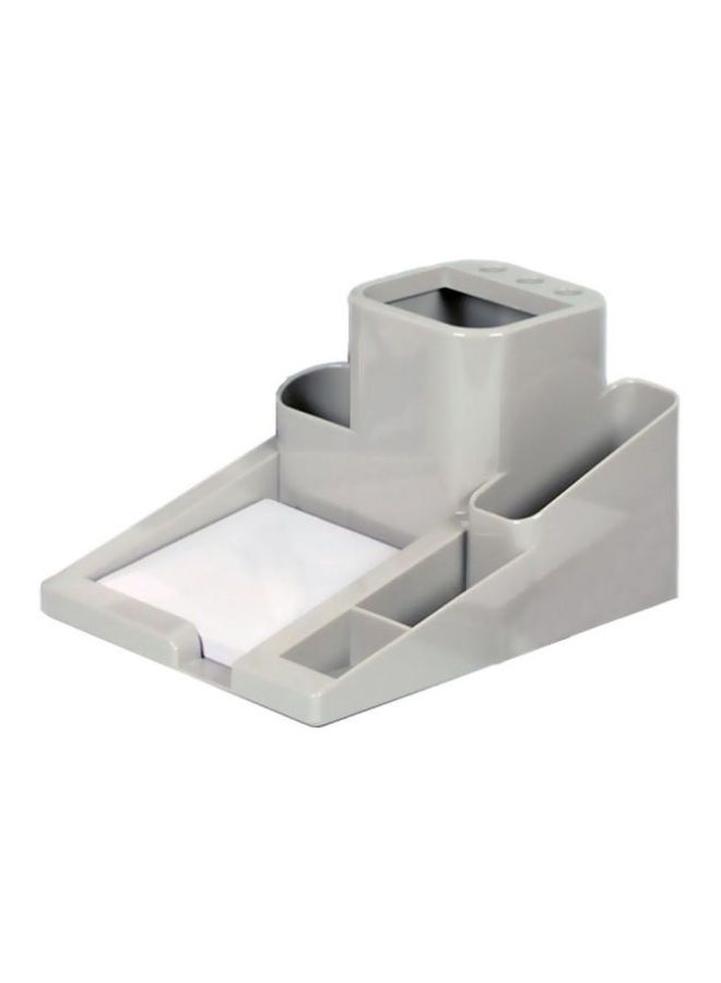 Elsoon Compact Desk Organizer With Memo Pad Holder Grey