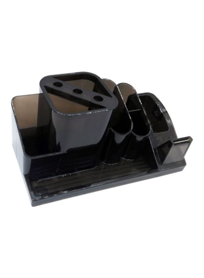 Elsoon Desk Organizer With Tape Dispenser Black/Clear