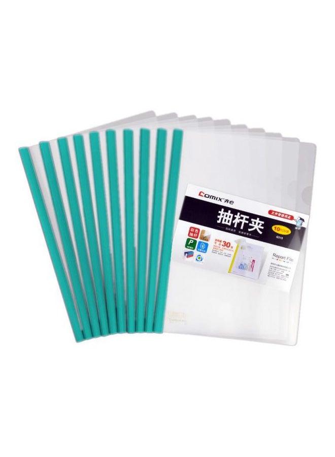 COMIX 10-Piece Report File Folder Set Clear/Green