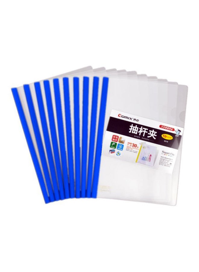 كوميكس طقم حافظة ملفات وتقارير مكوّن من 10 قطع شفاف/أزرق
