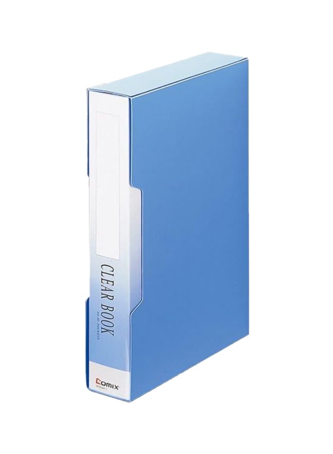 COMIX Clear Book File Folder Blue