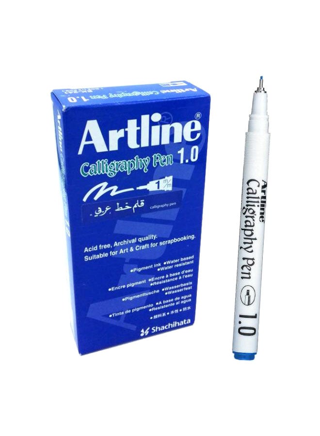 مجموعة أقلام زخرفة الخطوط من 12 قلماً أزرق/ أبيض