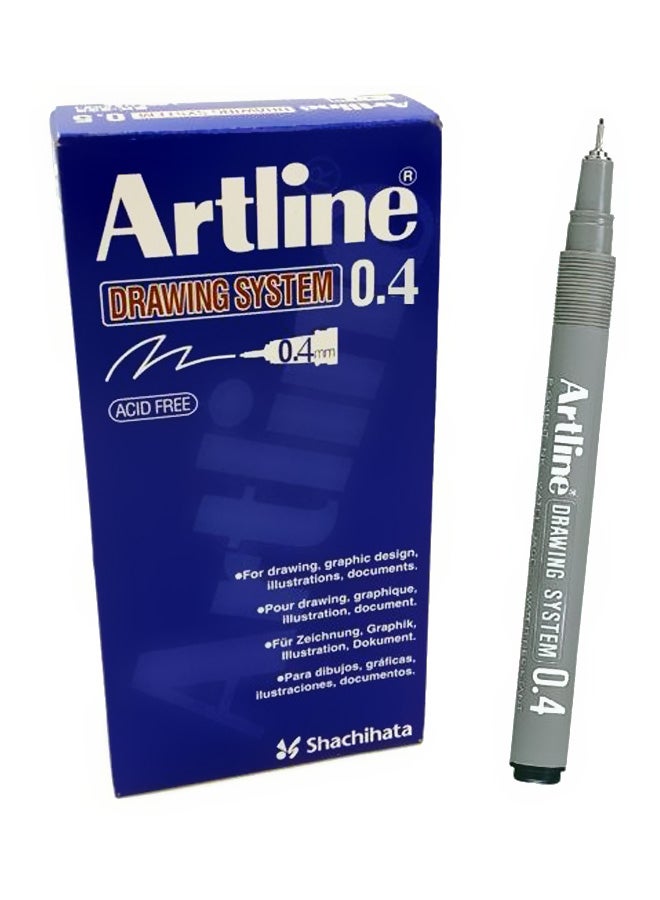 12-Piece Drawing System Pen Black/Grey