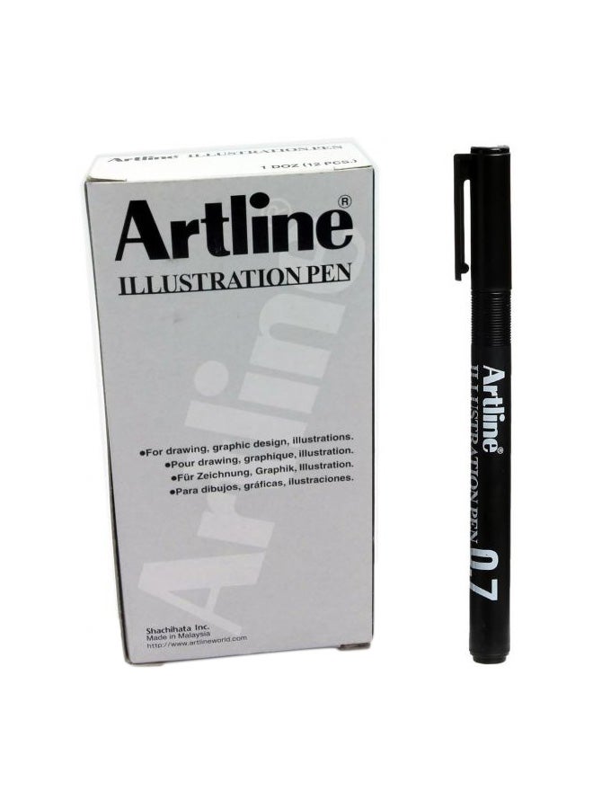 12-Piece Illustration Pens Black