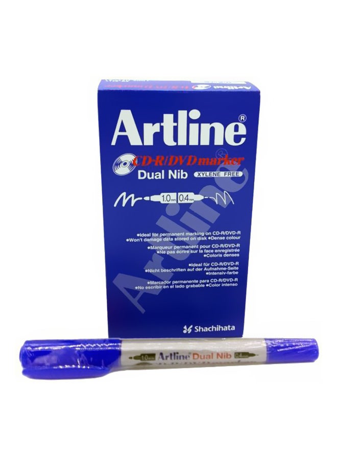 Artline - 12-Piece Dual Nib CD-R DVD Markers Blue - Image 1