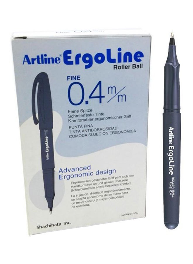 قلم حبر سائل كروي الرأس إرجولاين مكون من 12 قطعة أسود