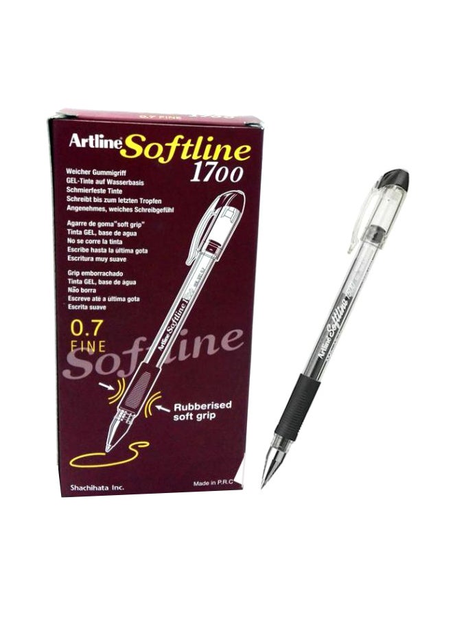 مجموعة أقلام جل سوفت لاين من 12 قلماً أسود