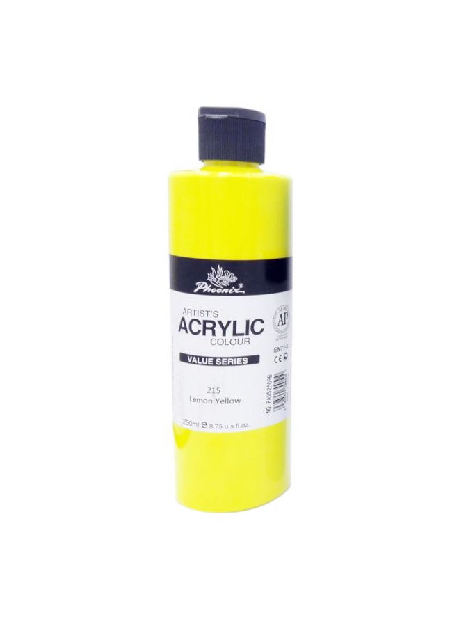 Phoenix ACRYLIC Artist's Colour 250ML, LEMON YELLOW 215 Lemon Yellow