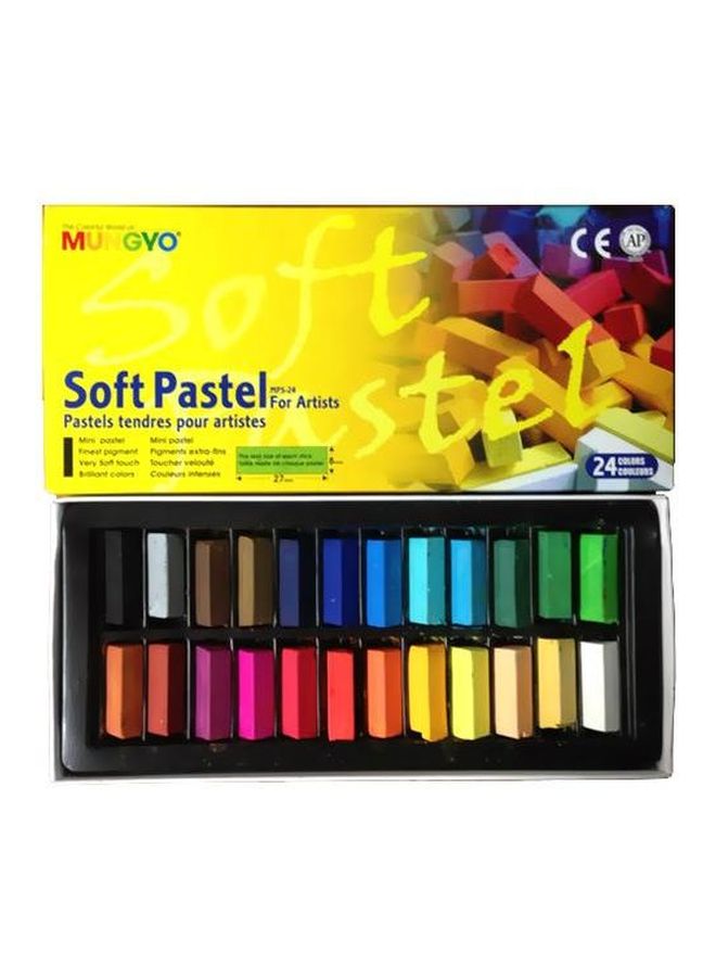 Mungyo 24-Piece Soft Pastel Colour Set Red/Green/Blue