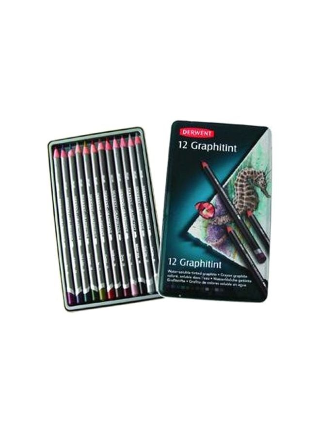 12-Piece Graphitint Pencil Set Black/Pink/Blue