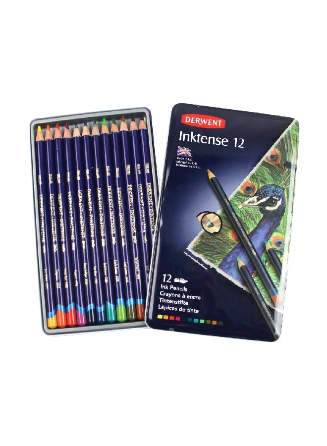 12-Piece Coloured Pencils Yellow/Red/Green