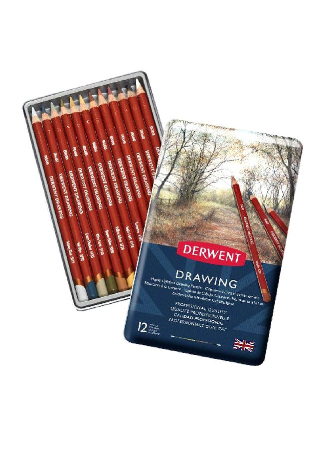 12-Piece Colored Pencils Yellow/Red/Green