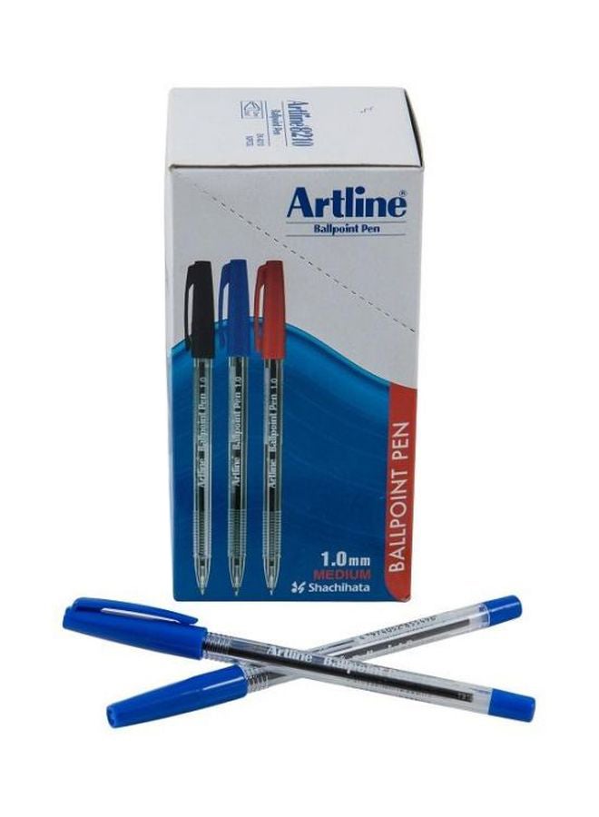 قلم حبر جاف أزرق/شفاف