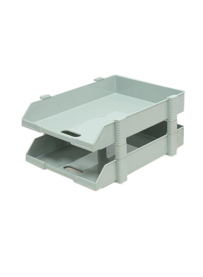 Elsoon 2-Tier Stacker Flexible Tray Grey