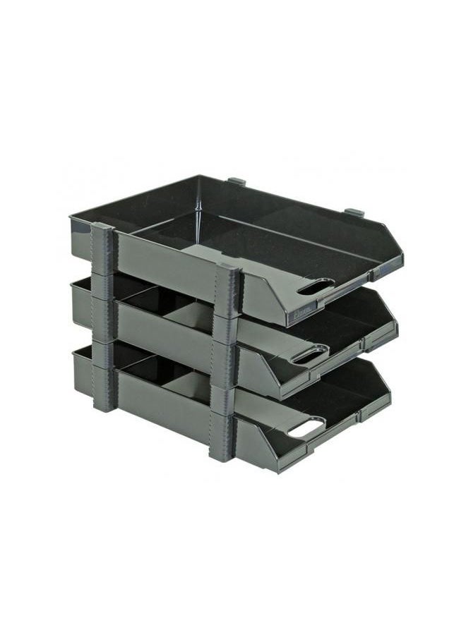 Elsoon 2-Tier Stacker Tray Grey