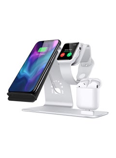 3-In-1 Wireless Charging Stand For Apple Watch Edition Series 2 38mm/Apple iPhone XS Max/Apple AirPods Silver