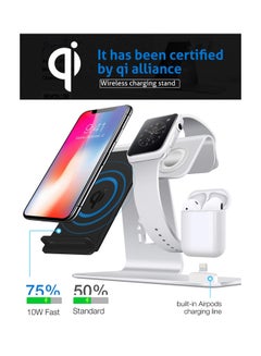 MARGOUN 3-In-1 Wireless Charging Stand For Apple Watch Edition Series 2 38mm/Apple iPhone XS Max/Apple AirPods Silver  - Image 4