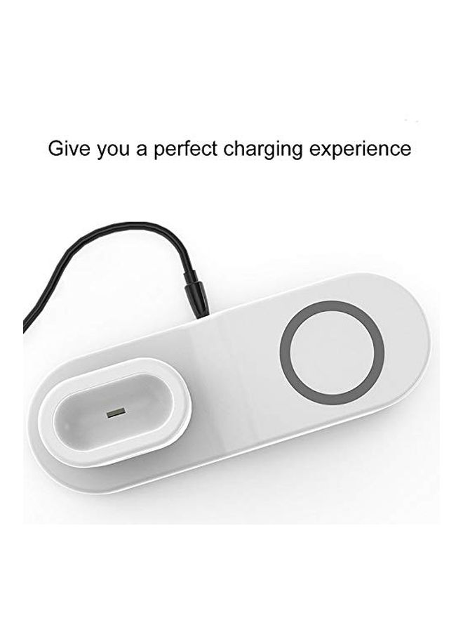 MARGOUN 4-in-1 Wireless Charging Dock Station For Apple Watch Series 2/iPhone X/AirPods White - Image 2