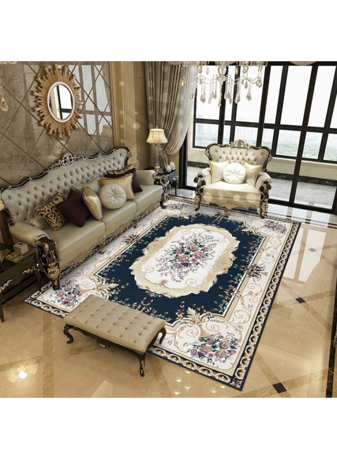 جو توي سجادة أرضية مزينة بطبعة أزرق/أبيض/بني 140x200سم 
