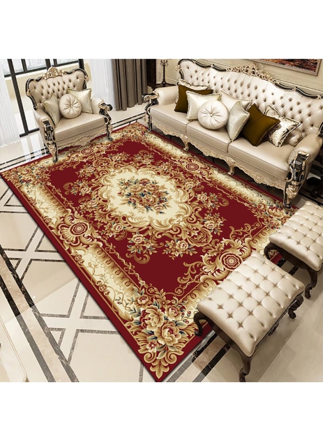 جو توي سجادة أرضية مزينة بطبعة أحمر/ذهبي 200x140سم 