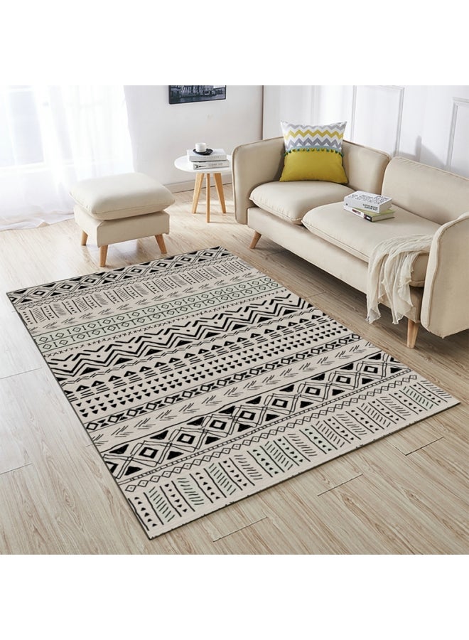 Printed Floor Carpet Polypropylene Off White/Black 140x200cm - v1552167134/N21748019A_1