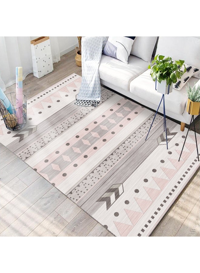 GOOTOY Interior Remodeling Warm Living Luxurious Printed Rectangular Anti-Slip Carpet Polypropylene Beige/Grey/Pink 140x200cm 