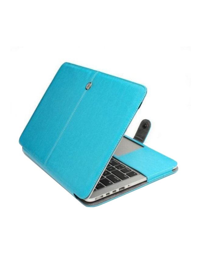 حافظة بغطاء حماية من الجلد قابلة للطي لجهاز ماك بوك برو مقاس 13/ 13.3 بوصة أزرق - Image 1