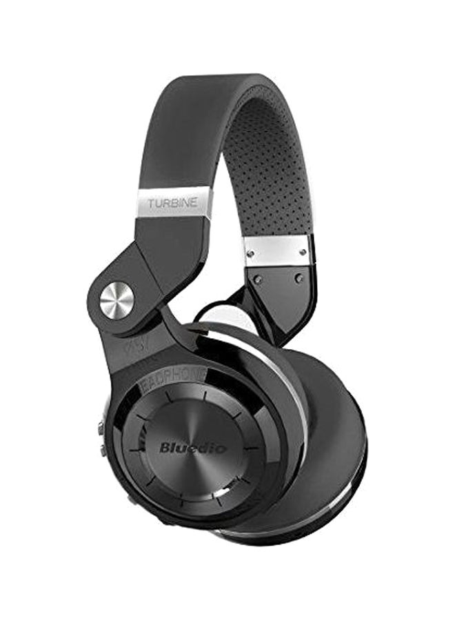 بلوديو سماعات رأس بتصميم يغطي الأذن تعمل بخاصية البلوتوث ومزوّدة بميكروفون طراز  توربين T2S بلس أسود - Image 1