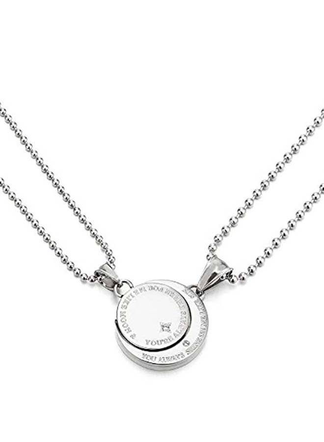 Stainless Steel  Zircon Moon And Sun Pendant Necklace - v1552220994/N21641464A_2