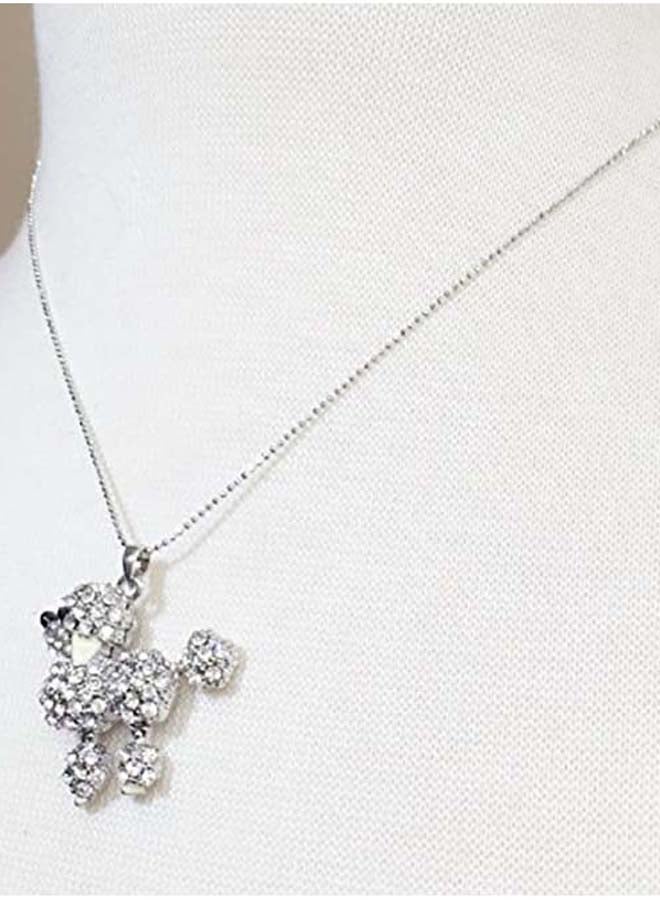 Gypsy Jewels - Brass  Moving Legs Glitzy Posh Poodle Pendant Necklace - Image 1