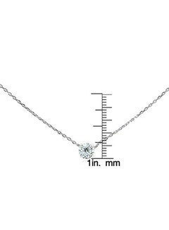 Hoops & Loops Sterling Silver Zircon Solitaire Tiny Pendant Necklace  - Image 3