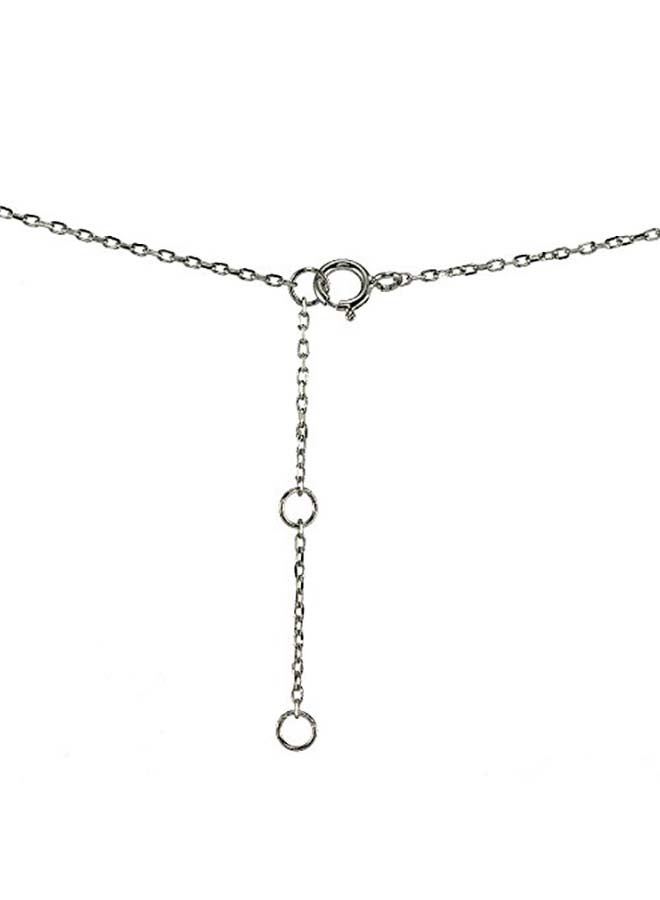 Hoops & Loops Sterling Silver Zircon Solitaire Tiny Pendant Necklace - Image 2