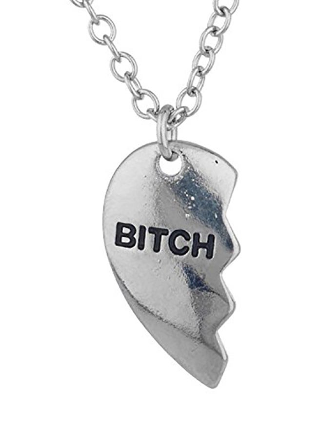 Lux Accessories Brass  Friendship Broken Heart Engraved Pendant Necklace - Image 2