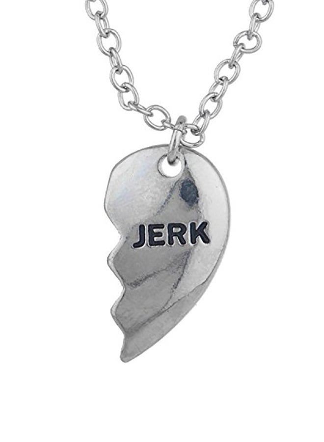 Lux Accessories Brass  Friendship Broken Heart Engraved Pendant Necklace - Image 3