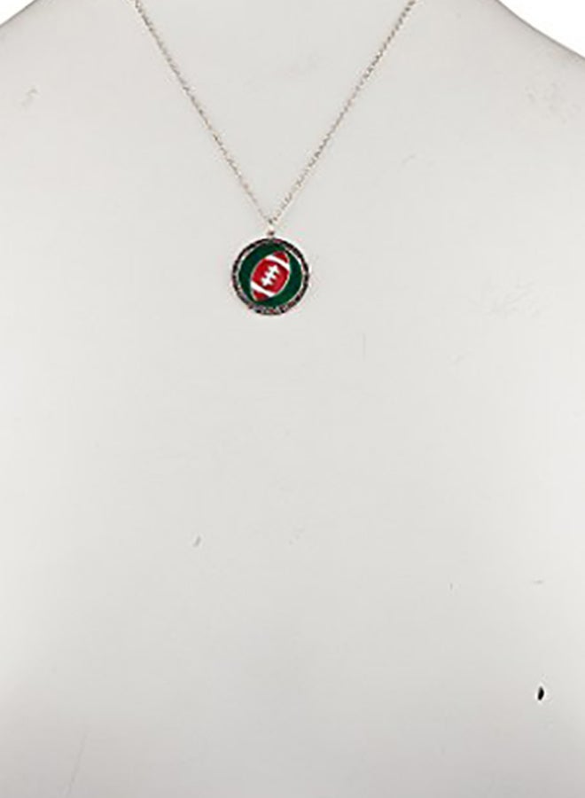 Lux Accessories - Brass  Football Pendant Necklace - Image 1