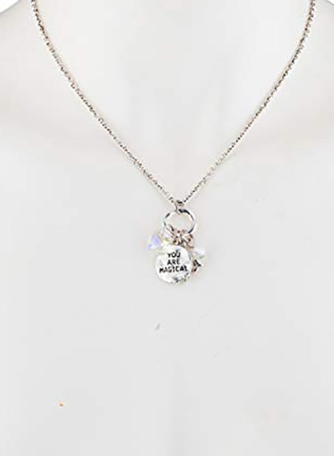 Lux Accessories Brass  R Charm Unicorn Pendant Necklace - Image 4