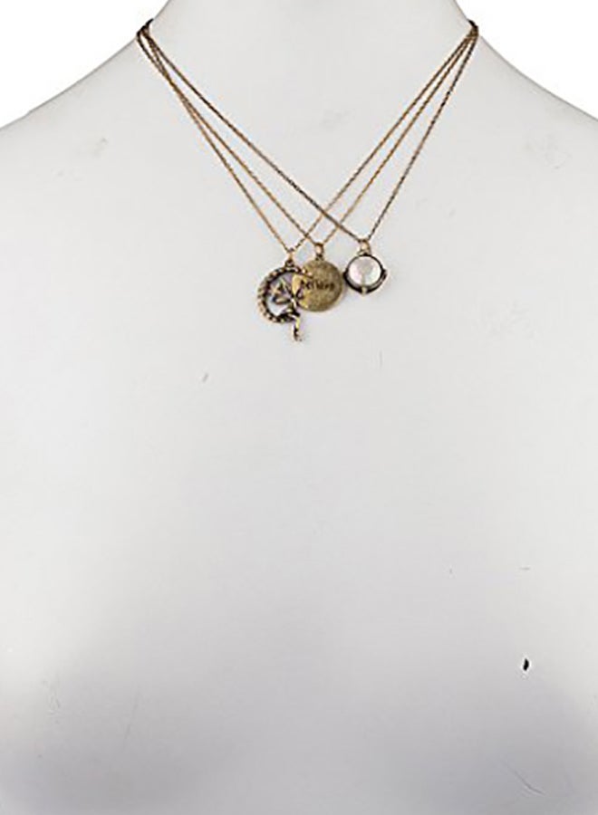Lux Accessories - Brass  Fairy Crescent Moon Pendant Necklace - Image 1