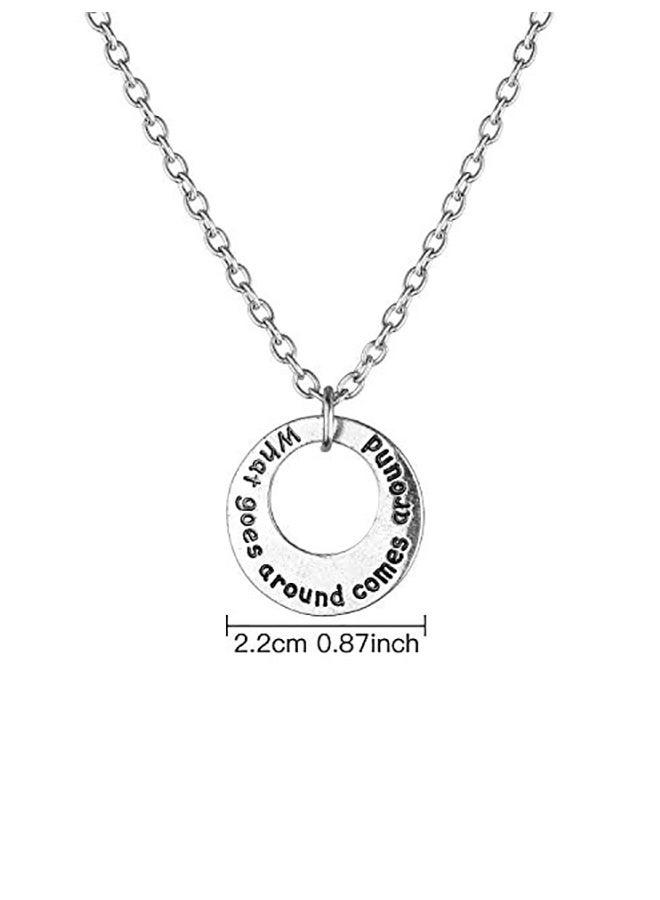 Lux Accessories Brass  What Goes Around Comes Around Pendant Necklace - Image 2