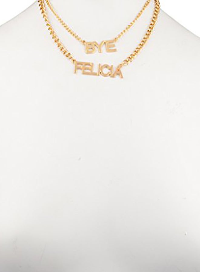 Lux Accessories Brass  Bye Felicia Pendant Necklace - Image 2